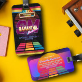 Retro VHS Initiele Naam Letter Monogram Bagage Lab Bagagelabel