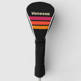 Retro VHS Overdwars Strepen met Naam Golfheadcover