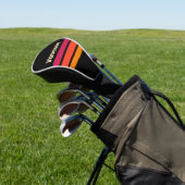 Retro VHS Overdwars Strepen met Naam Golfheadcover (Insitu)