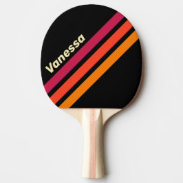 Retro VHS Schuine Strepen met Naam Tafeltennisbatje