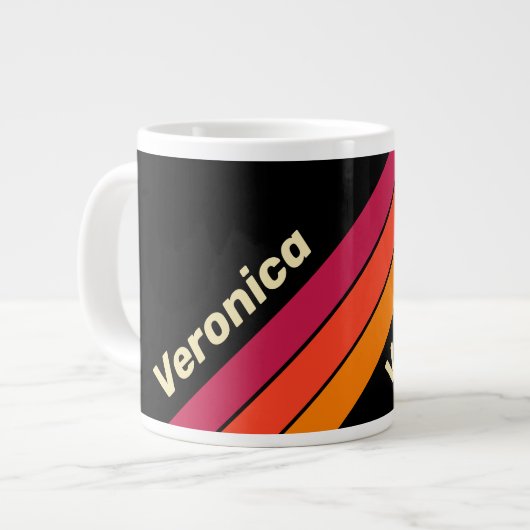 Retro VHS Stripes met Naam Grote Koffiekop (Links)