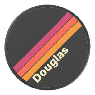Retro VHS Stripes met Naam Hockey Puck