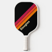 Retro VHS Stripes met Naam Pickleball Paddle (Achterkant)