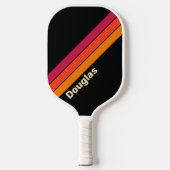 Retro VHS Stripes met Naam Pickleball Paddle (Voorkant)