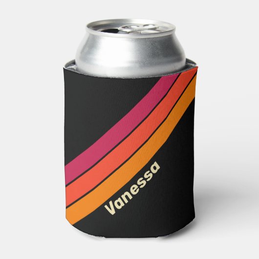 Retro VHS Stripes with Name Blikjeskoeler (Blikje Voorkant)