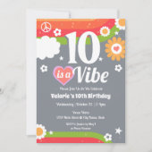 Retro Vibe 10e verjaardag Kaart (Voorkant)
