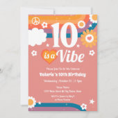 Retro Vibe 10e verjaardag Kaart (Voorkant)