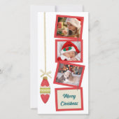 Retro Vibe 3 foto wit Feestdagenkaart (Voorkant)