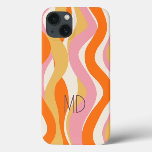 Retro Vibe 60s Pinks Sinaasappel Abstract Case-Mate iPhone Case (Achterkant)