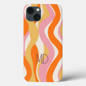 Retro Vibe 60s Roze Oranje Abstract Case-Mate iPhone Case (Achterkant)