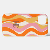 Retro Vibe 60s Roze Oranje Abstract Case-Mate iPhone Case (Achterkant (horizontaal))