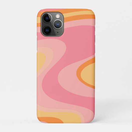 Retro Vibe Abstract wervelkolom 60s 70s Roze en Or Case-Mate iPhone Case (Achterkant)