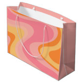 Retro Vibe Abstract wervelkolom 60s 70s Roze en Or Groot Cadeauzakje (Achterkant Gekanteld)