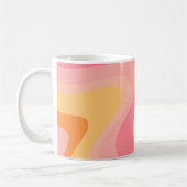 Retro Vibe Abstract wervelkolom 60s 70s Roze en Or Koffiemok (Links)