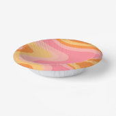 Retro Vibe Abstract wervelkolom 60s 70s Roze en Or Papieren Kommen (Gebogen)