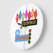 Retro Vibe Bar Lounge Sign Bowling Round Grote Klok (Hoek)