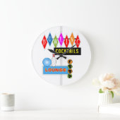Retro Vibe Bar Lounge Sign Bowling Round Grote Klok (Huis)