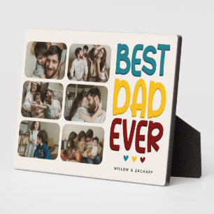 Retro Vibe 'Beste Papa Ooit' 6 Foto Collage Fotoplaat
