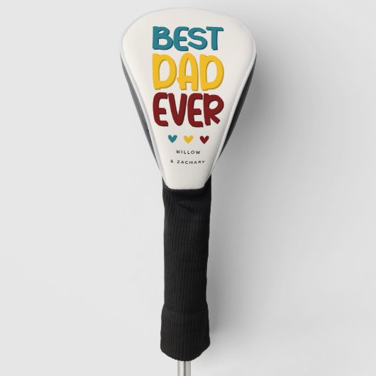 Retro Vibe 'Beste Papa Ooit' Golfheadcover (Voorkant)