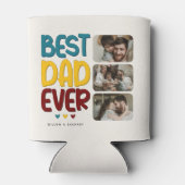 Retro Vibe 'Beste vader ooit' 3 Fotocollage Blikjeskoeler (Achterkant)