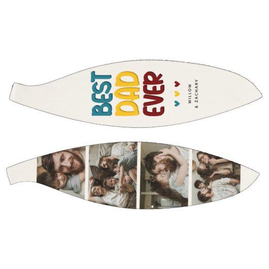 Retro Vibe 'Beste vader ooit' 4 Fotocollage Basketbal (Panelen)