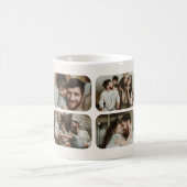 Retro Vibe 'Beste vader ooit' 4 Fotocollage Koffiemok (Center)