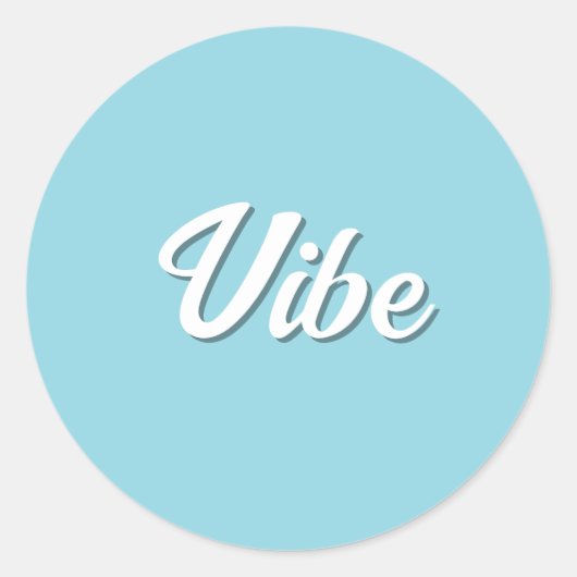 Retro Vibe Blauw Eenvoudig Koel Ronde Sticker (Voorkant)