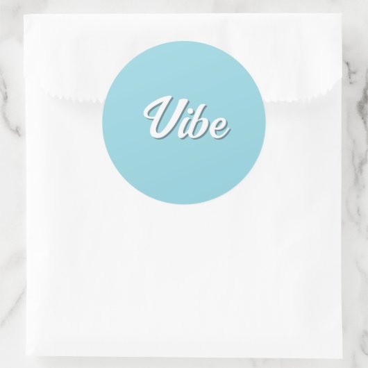 Retro Vibe Blauw Eenvoudig Koel Ronde Sticker (Tas)
