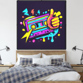 Retro Vibe Canvas Afdruk (Insitu (Slaapkamer))