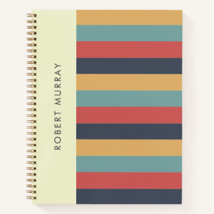 Retro  Vibe Color Block Stripes Notitieboek