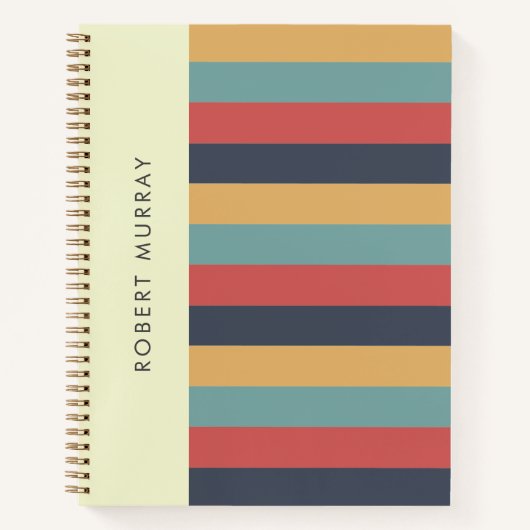 Retro Vibe Color Block Stripes Notitieboek (Voorkant)