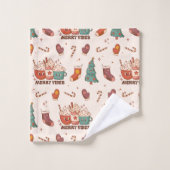Retro Vibe Handdoeken Nostalgische Pastel Kerst Ac (Wasdoekje)