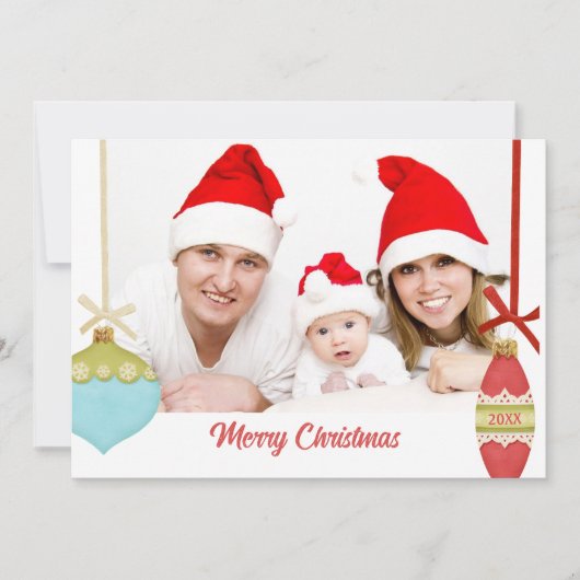 Retro Vibe Kerst Foto Kaart (Voorkant)