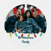 Retro Vibe Kerstfoto Metalen Ornament (Voorkant)