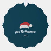 Retro Vibe Kerstfoto Ornament Kaart (Achterkant)