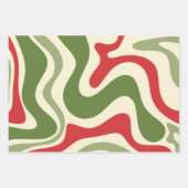 Retro Vibe Liquid Swirl Abstract kerstpatroon Inpakpapier Vel (Voorkant 3)