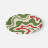 Retro Vibe Liquid Swirl Abstract kerstpatroon Papieren Bordje (Gekanteld)