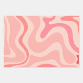 Retro Vibe Liquid Swirl Abstract Patroon in Roze Inpakpapier Vel (Voorkant 3)