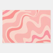 Retro Vibe Liquid Swirl Abstract Patroon in Roze Inpakpapier Vel (Voorkant 2)