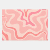 Retro Vibe Liquid Swirl Abstract Patroon in Roze Inpakpapier Vel (Voorkant)