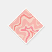 Retro Vibe Liquid Swirl Patroon in Blush Pink Servet (Hoek)