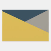 Retro Vibe Mustard Navy Blue Grey Inpakpapier Vel (Voorkant 2)