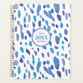 Retro Vibe Paarse & Blauwe Patroon Planner (Voorkant)