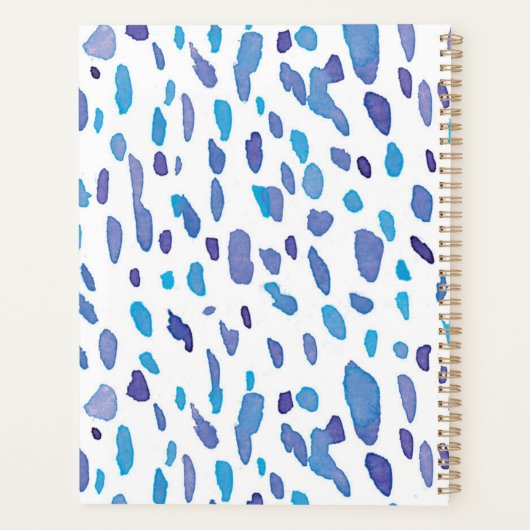 Retro Vibe Paarse & Blauwe Patroon Planner (Achterkant)