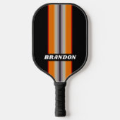 Retro Vibe Rainbow Rally Stripes met naam Pickleball Paddle (Voorkant)