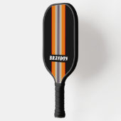 Retro Vibe Rainbow Rally Stripes met naam Pickleball Paddle (Links)