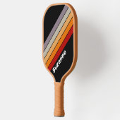 Retro Vibe Regenboog met Naam Pickleball Paddle (Links)