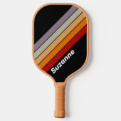 Retro Vibe Regenboog met Naam Pickleball Paddle (Achterkant)