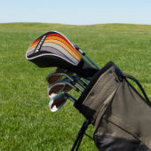 Retro Vibe Regenboog Speld Gestreept met Naam Golfheadcover (Insitu)