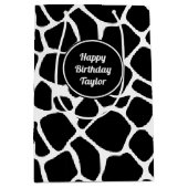 Retro Vibe Rustige Koeienhuid - Dierlijk afdrukpat Medium Cadeauzakje (Voorkant)